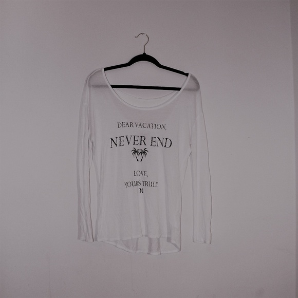 Hurley Graphic Tee Open Back Vacation Shirt - Picture 1 of 8